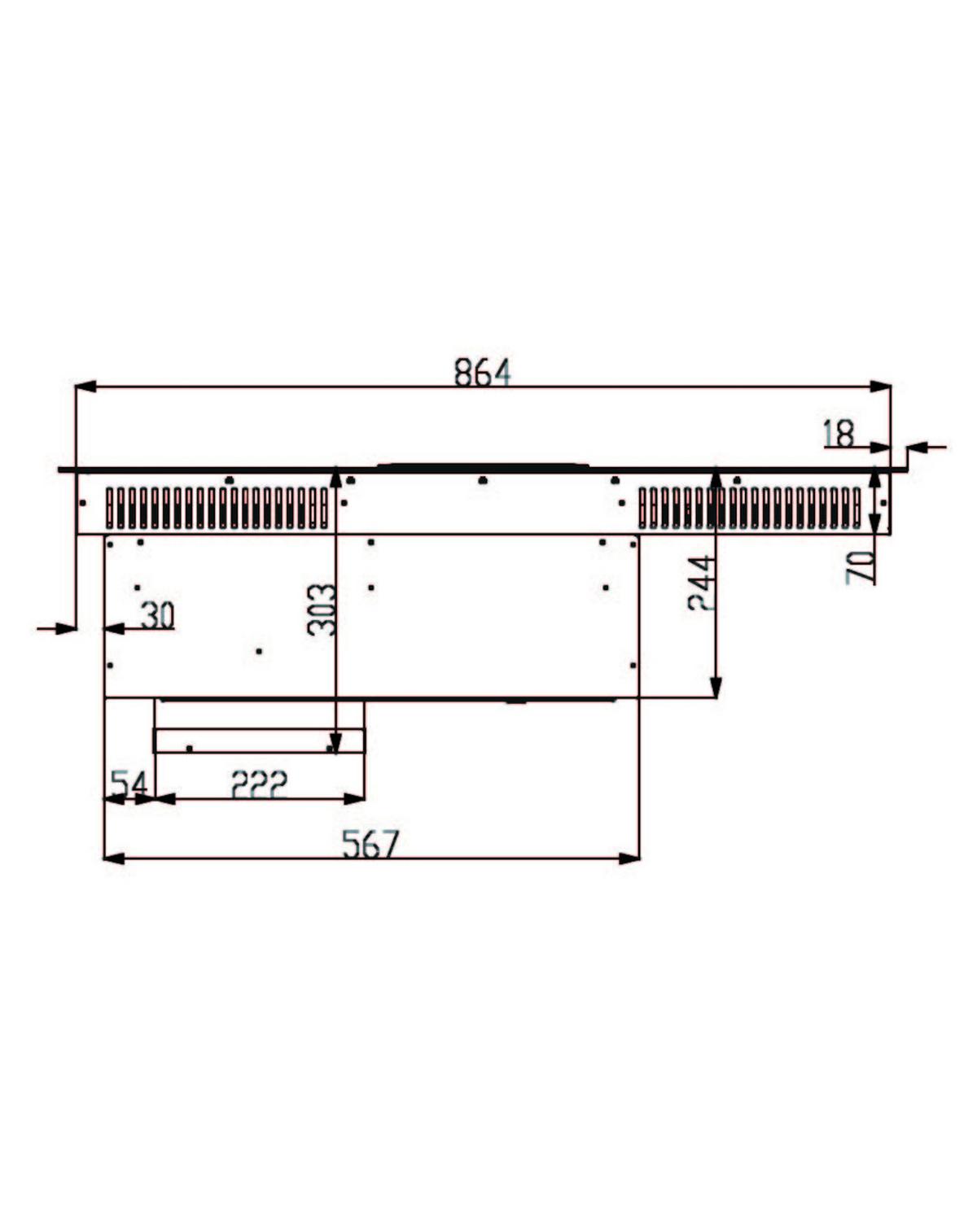 Kochfeld-Dunstabzug-Kombi IN4-DA-2FZA+W - Schwarz, MODERN, Metall (90/24.50/52cm) - PKM