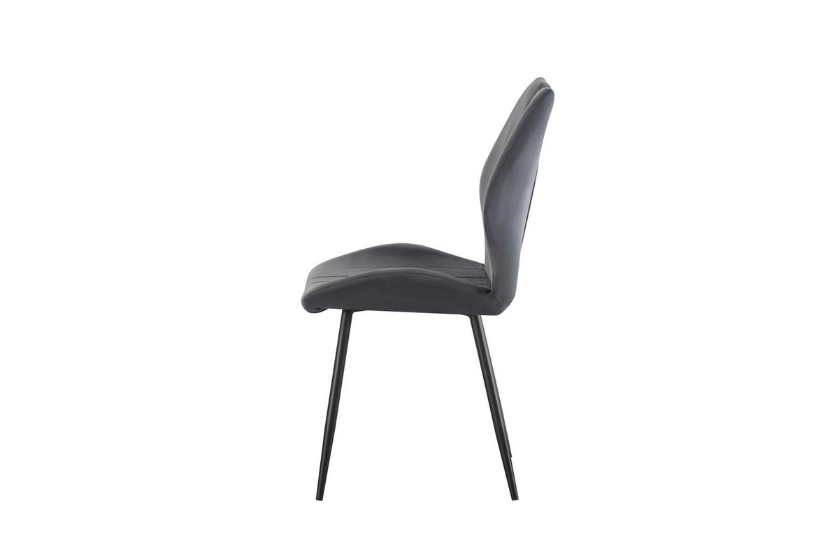 Set Stolov Christin, Antracit, 2 Kos - črna/antracit, Moderno, kovina/tekstil (52/75/58cm) - MID.YOU