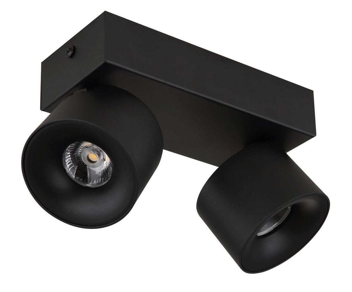 LED-Strahler Rae Schwarz max. 6 Watt - Transparent/Schwarz, Design, Kunststoff/Metall (20,5/7,2/12cm) - Globo