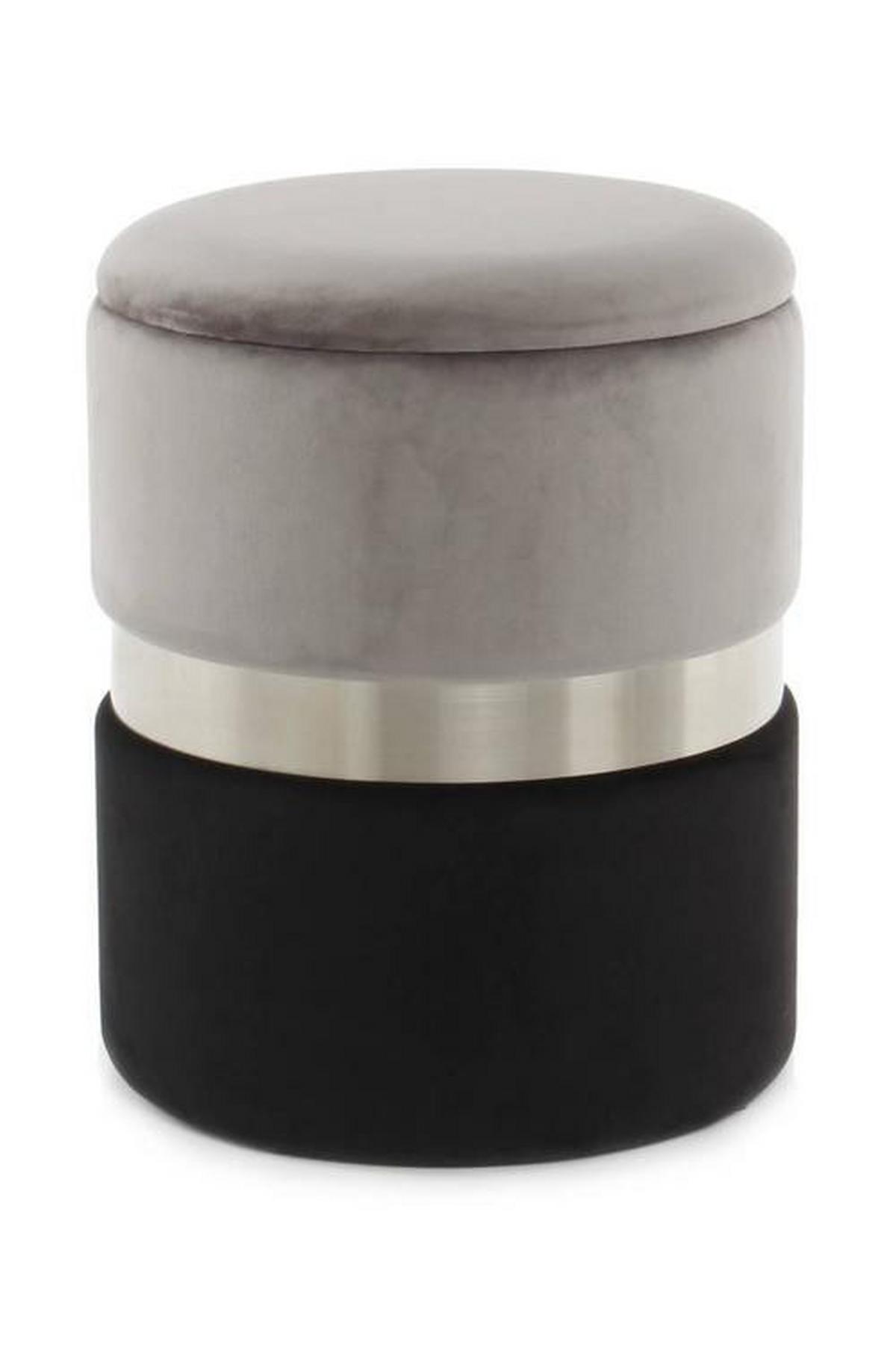HOCKERSET 9TY9J - Schwarz/Grau, Basics, Kunststoff/Textil - Kayoom