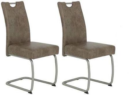 Schwingstuhl-Set Sophia 2er-Set ca. 43x99 cm Schlamm - Schlammfarben/Edelstahlfarben, MODERN, Textil/Metall (43/99/58cm) - MID.YOU