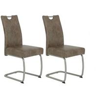 Schwingstuhl-Set Sophia 2er-Set ca. 43x99 cm Schlamm - Schlammfarben/Edelstahlfarben, MODERN, Textil/Metall (43/99/58cm) - MID.YOU