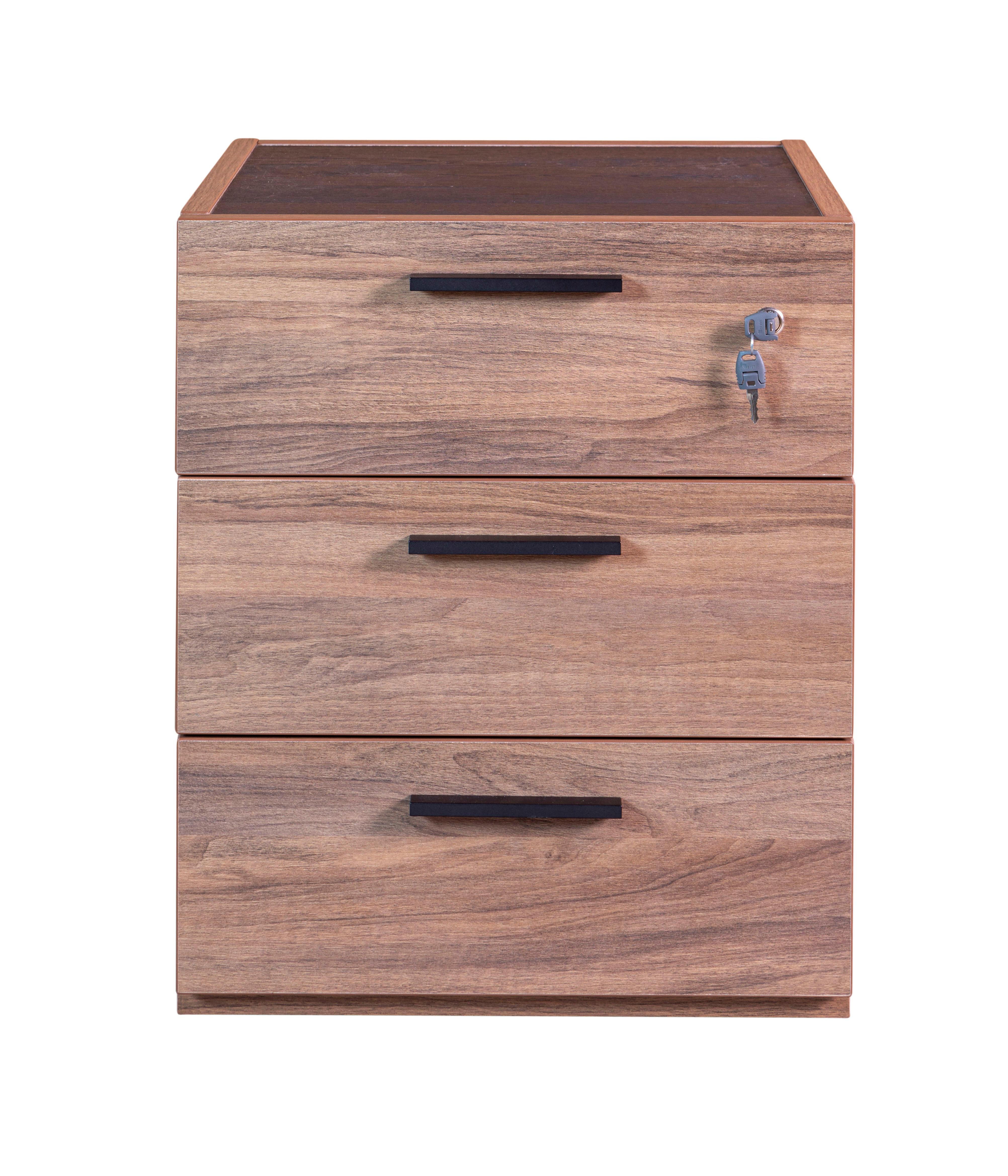 Fiokar Sa Točkićima Rilega - boja oraha/antracit, Moderno, pločasti materijal/plastika (50/61,2/47,2cm) - Modern Living