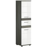 Midischrank Blake ca. 35x137 cm Rauchsilber/Weiß - Weiß Hochglanz, MODERN, Holzwerkstoff/Kunststoff (35/137/31cm) - MID.YOU