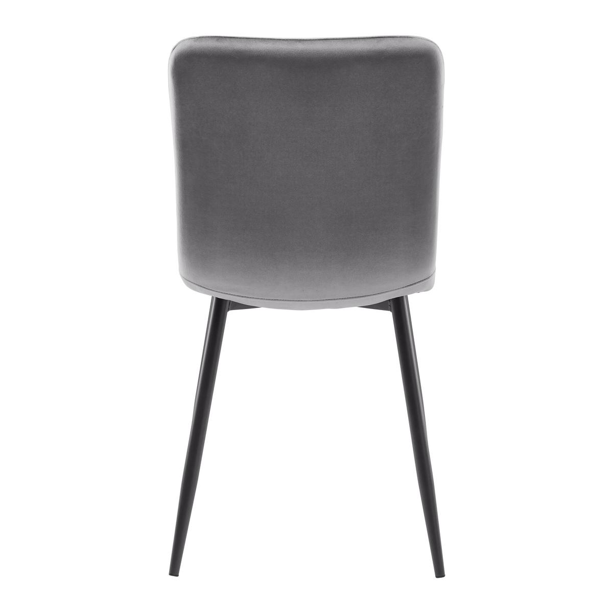 Stuhl "Elif", Samtbezug, grau, Gepolstert - Dunkelgrau/Grau, MODERN, Textil/Metall (43/86/54,5cm) - Bessagi Home