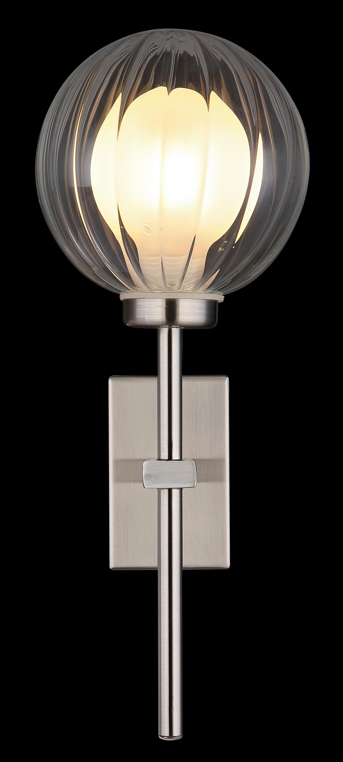 BADEZIMMER-WANDLEUCHTE 41928WN - Klar, Konventionell, Glas/Metall (10/14,1cm) - Globo