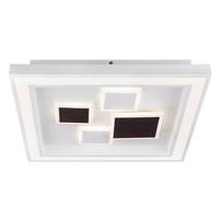 LED-Deckenleuchte Nolo max. 50 Watt - Opal/Weiß, Design, Kunststoff/Metall (48/48/7cm) - Globo