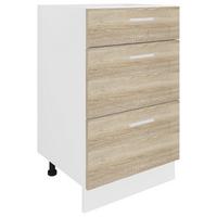 Kuhinjska Spodnja Omarica Esilo, Hrast, Bela - bela/barve aluminija, Konvencionalno, kovina/leseni material (50/82/46cm) - MID.YOU