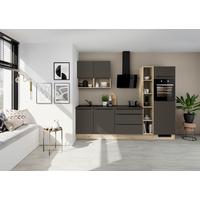 Küchenblock IP3150 Dunkelbraun - Schieferfarben/Eichefarben, MODERN, Holzwerkstoff/Metall (280cm) - Impuls