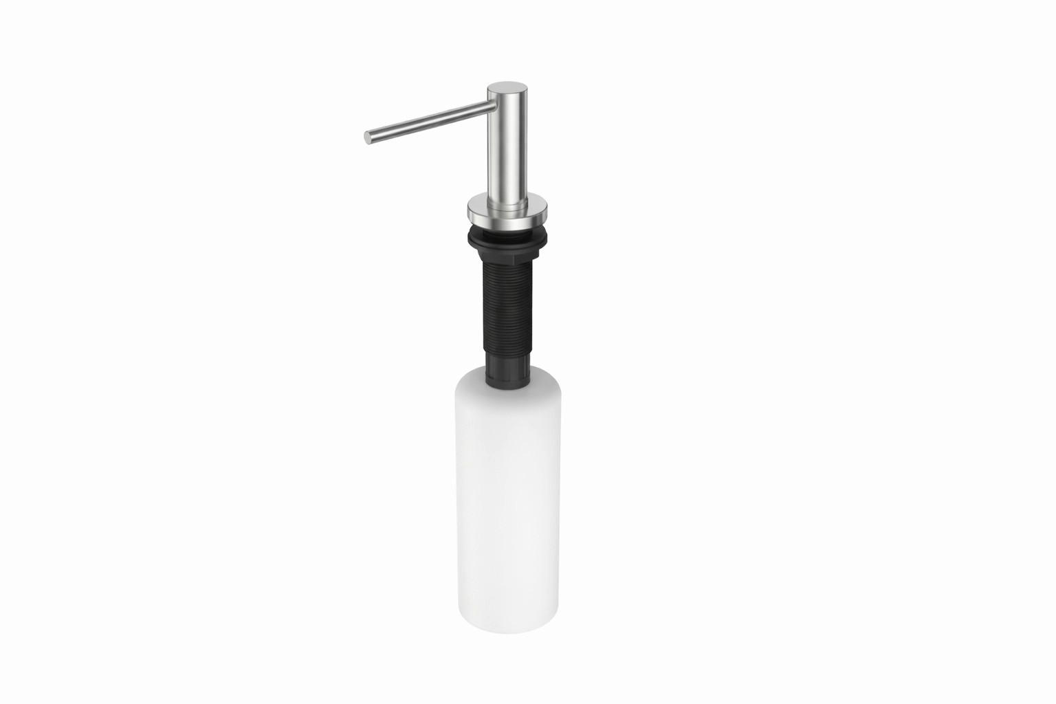 Seifenspender Aria Weiß/Edelstahlfarben - Edelstahlfarben/Weiß, Basics, Kunststoff/Metall (6,4cm) - Schütte