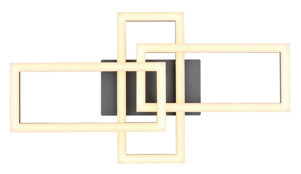 Stropna Led-svetilka Sapena, S Sijalko - siva/črna, Design, umetna masa (61,4/34,1/9,3cm) - Globo