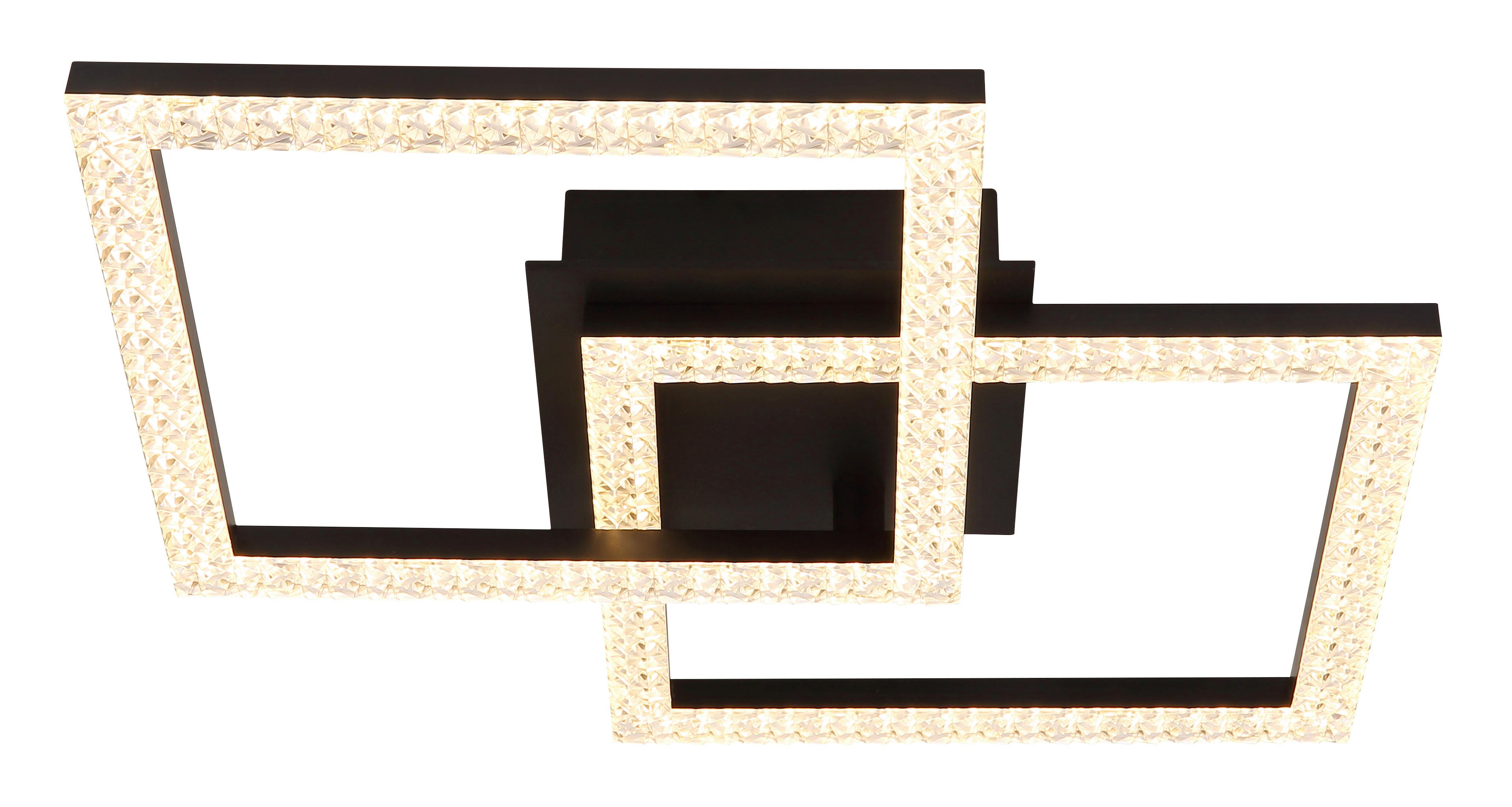 LED-Deckenleuchte Sapena Klar/Schwarz max. 20 Watt - Klar/Schwarz, Design, Kunststoff (52,6/37,4/7,5cm) - Globo