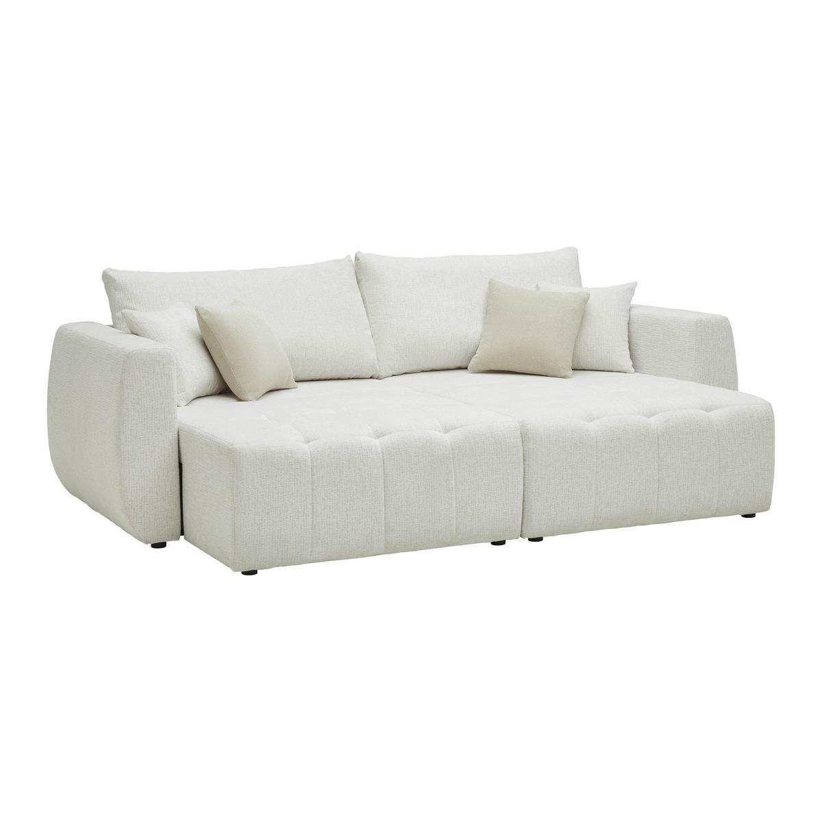 Schlafsofa Bologna Creme - Beige/Creme, Holz/Textil (245/74-90/104cm) - Mömax