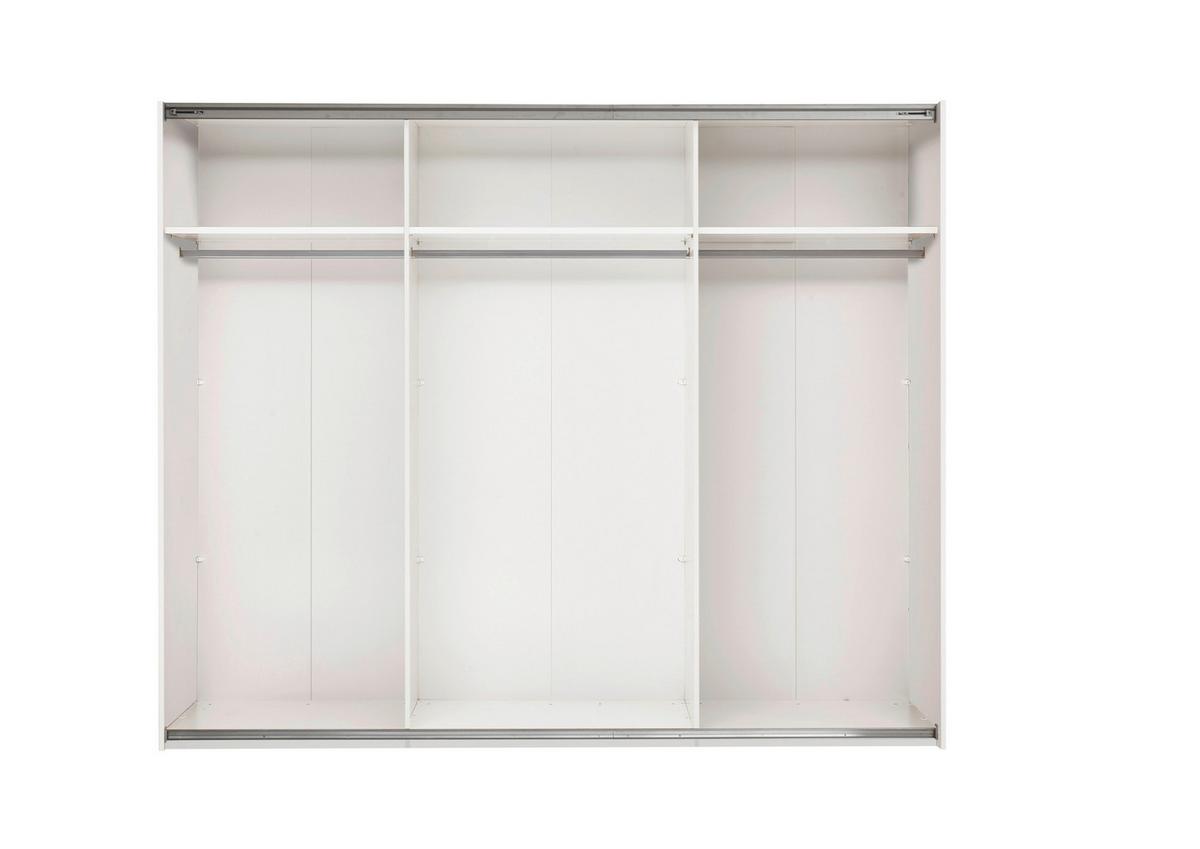 Omara Z Drsnimi Vrati Leo, Bela, Barva Hrasta - črna/barve hrasta, Moderno, kovina/leseni material (270,1/225,5/59,6cm) - MID.YOU