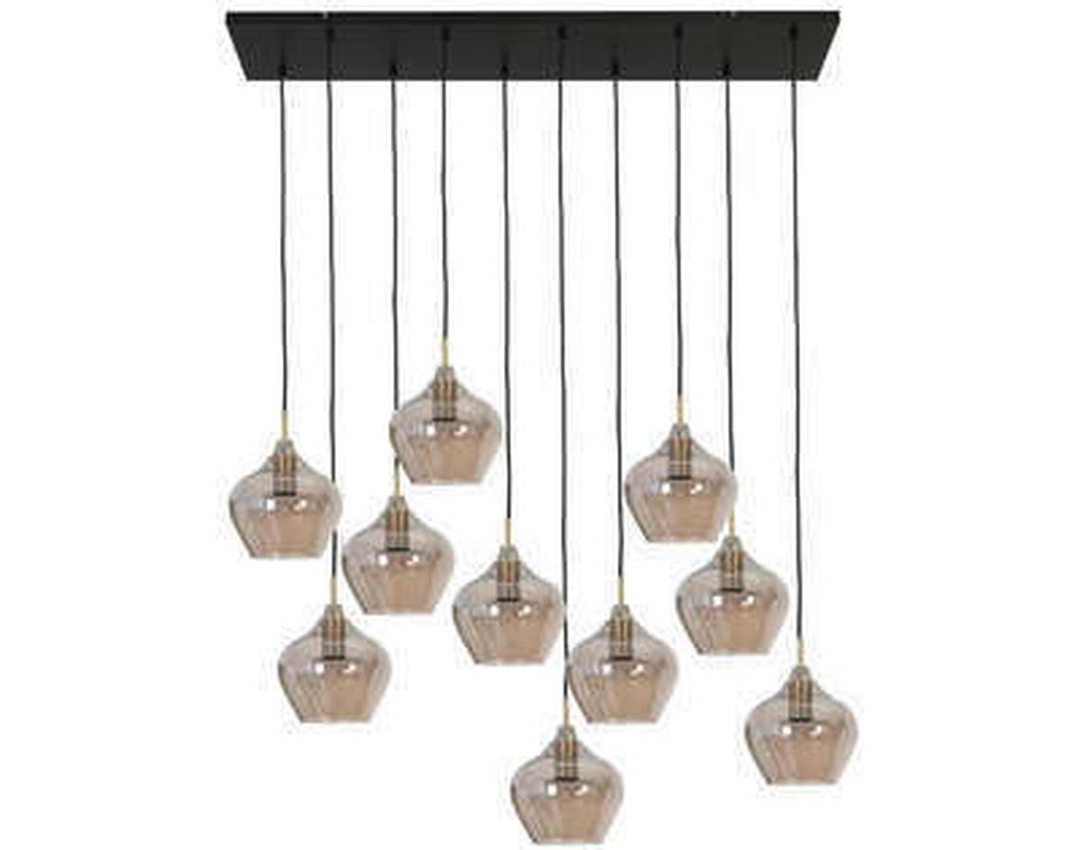 LAMPA WISZĄCA RAKEL - kolor brązu, Design, szkło (124/60/35cm) - Light & Living