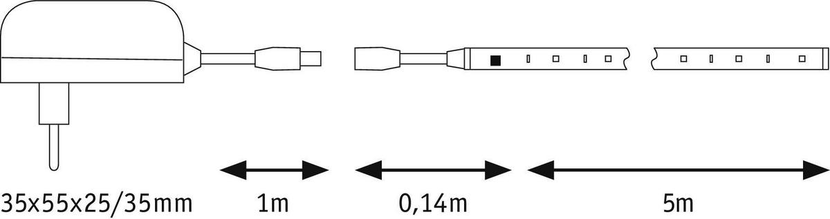 LED-Strip Simpled Motion max. 10 Watt - Weiß, Basics, Kunststoff (500,0cm) - Paulmann