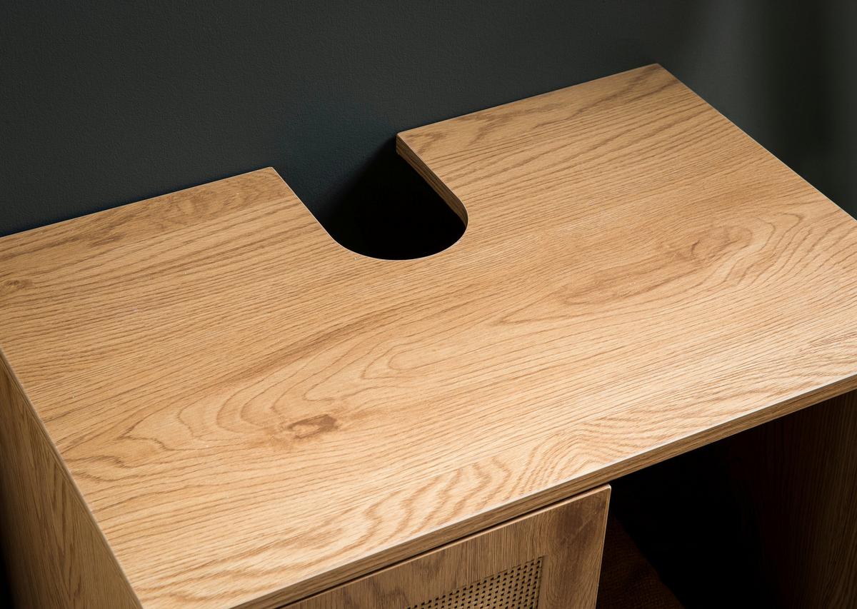 WASCHBECKENUNTERSCHRANK WL6.875 - Eichefarben/Schwarz, Design, Holzwerkstoff/Metall (60/60/40cm) - MID.YOU