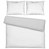 Ágyneműhuzat-garnitúra Kétszemélyes Twill Xxl - világosszürke/fehér, Modern, textil (200/220cm) - Mömax