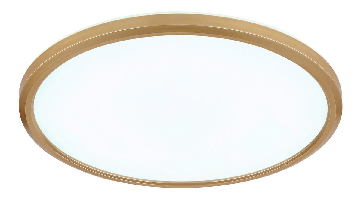 LED-Deckenleuchte Sapana Weiß/Messingfarben max. 18Watt - Messingfarben/Opal, KONVENTIONELL, Kunststoff (29.4/2.5cm) - Globo