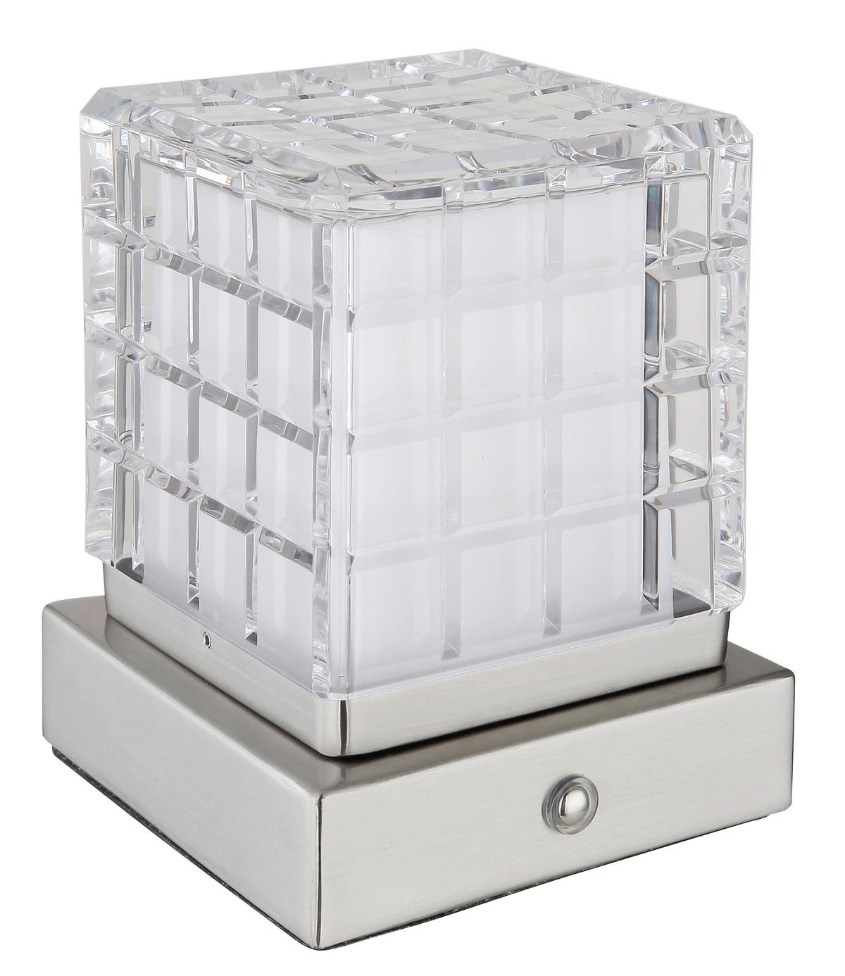 Namizna Svetilka Za Polnjenje 21009w - barve niklja/bela, Trend, kovina/umetna masa (10/10/10cm) - Globo