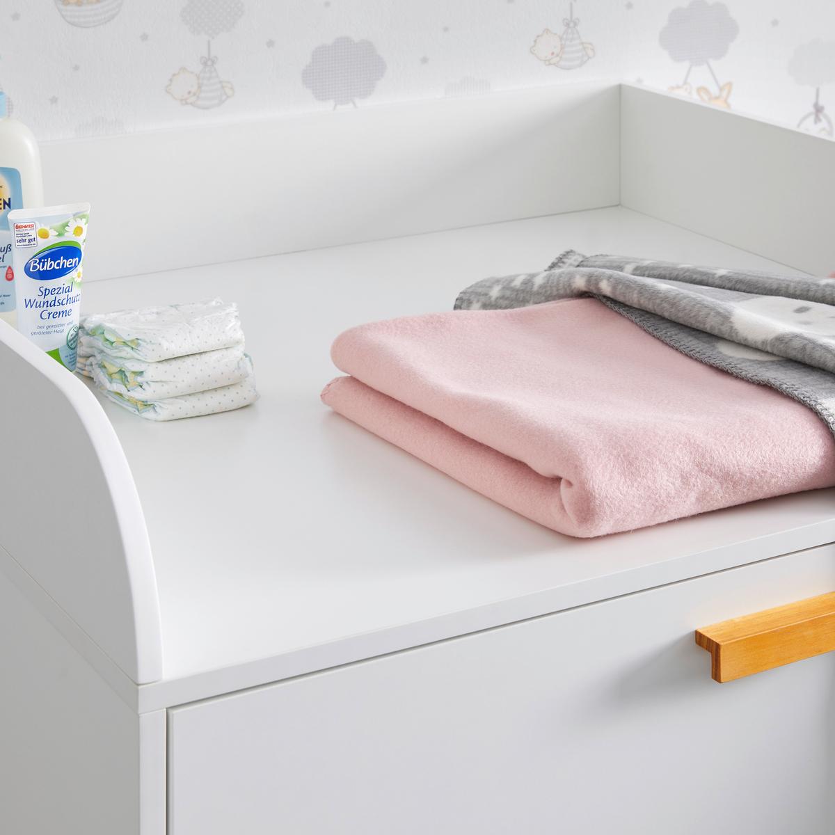 Wickelkommode Milan Weiß MDF - Weiß, MODERN, Holz (109,4/109,5/76cm) - Bessagi Kids