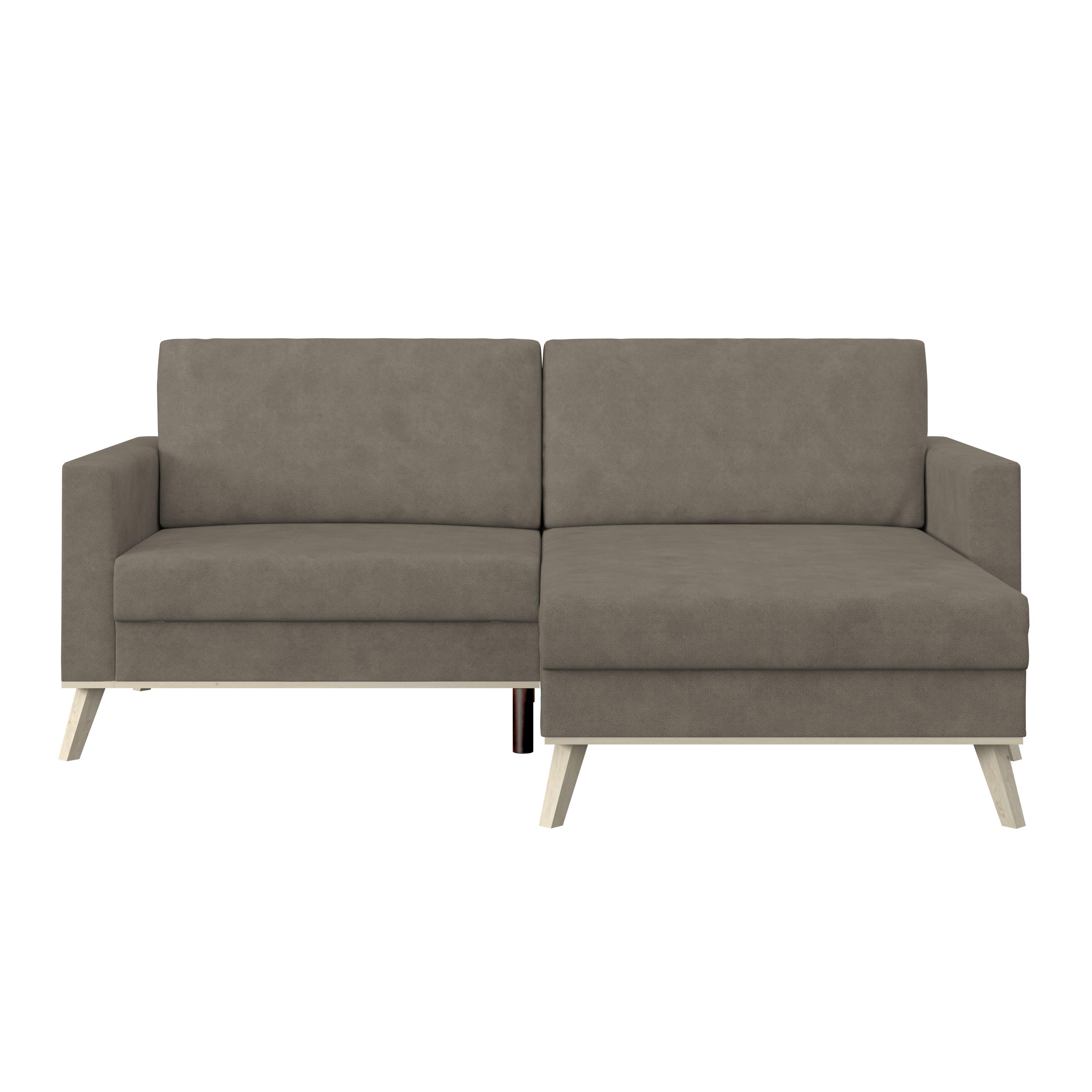 Kutna Garnitura Carini - boje hrasta/svijetlo smeđa, Basics, tekstil/drvo (222/152cm) - Modern Living