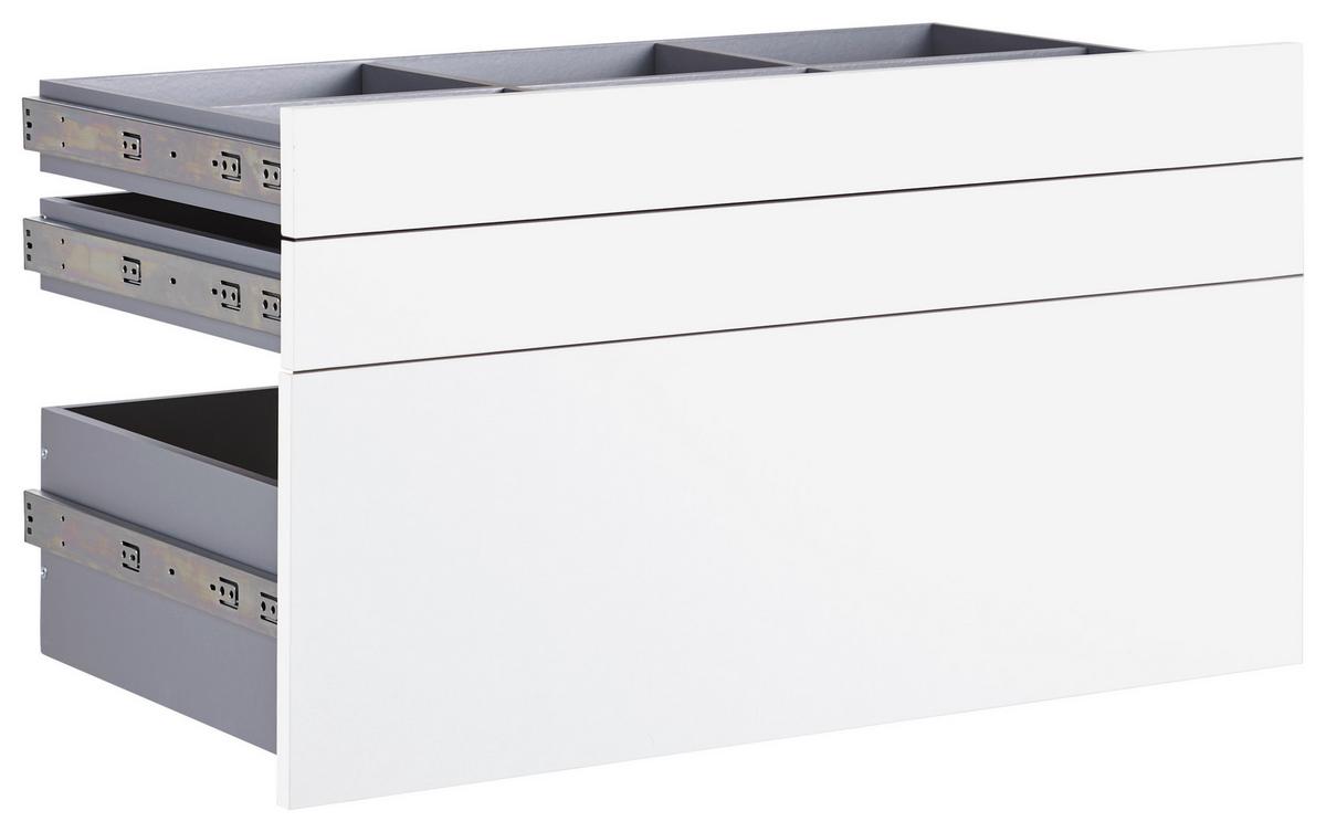 Schubladenset Unit in Weiß - Weiß, MODERN, Holzwerkstoff (91/50,3/47cm) - Based