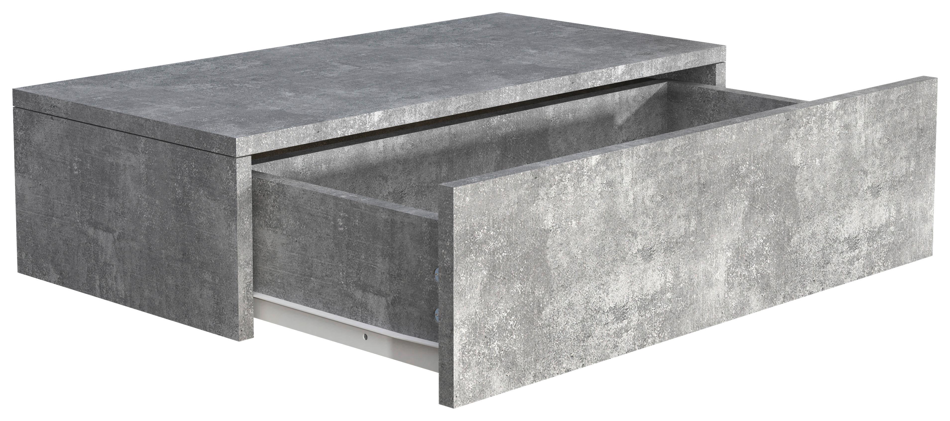 Nočna Omarica Usal M 60, Beton - siva, Moderno, leseni material (60/15/30cm) - MID.YOU