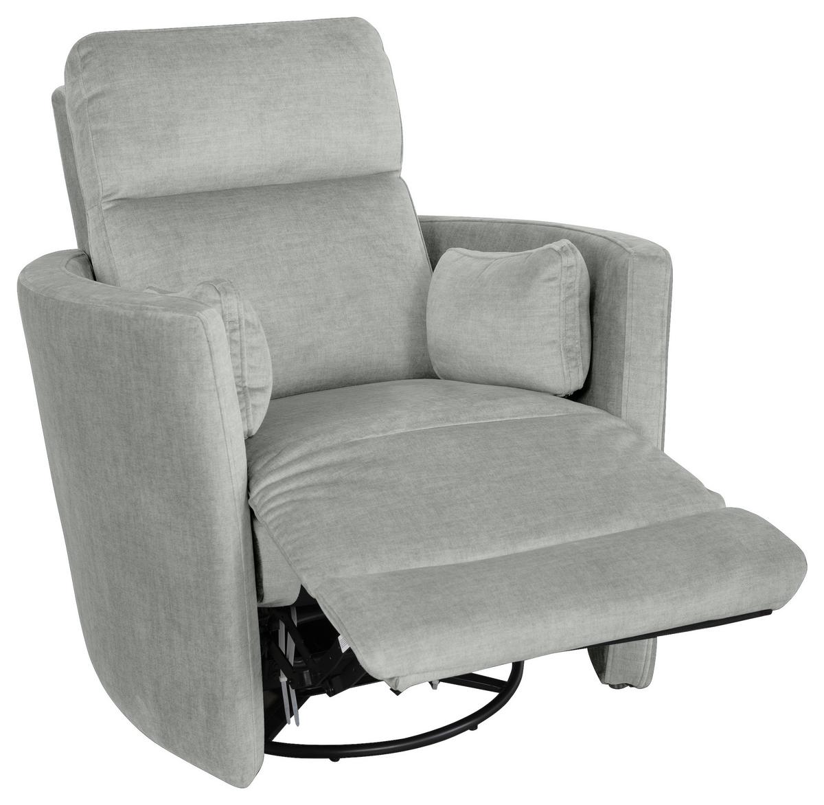 Tv-fotelj Swive, Siva, Relax Funkcija - siva/črna, Moderno, kovina/tekstil (91,4/101,6/96,5cm) - Modern Living