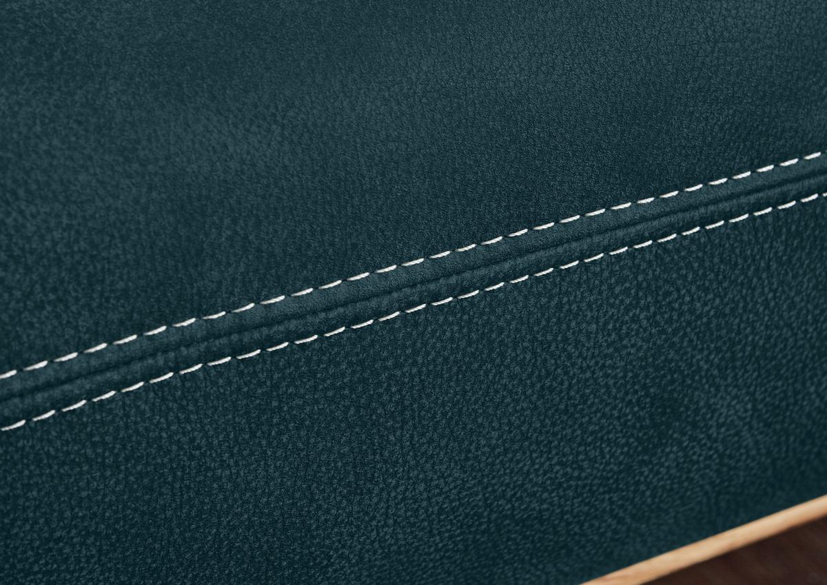 Wohnlandschaft Erling Dunkelblau - Beige/Schwarz, MODERN, Leder/Metall (322/89/187cm) - Premium Living