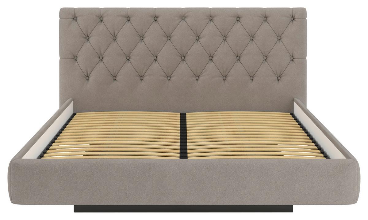 Polsterbett Pedro D Beige ca. 140x200cm - Beige/Schwarz, MODERN, Holz/Holzwerkstoff (140/200cm) - Mömax