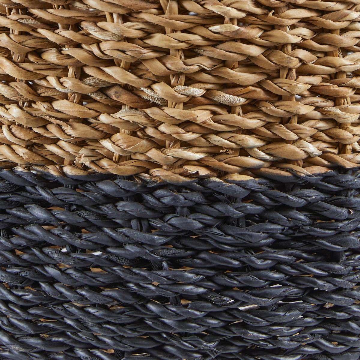 Dekokorb Sophian in Naturfarben Ø ca. 40cm - Schwarz/Naturfarben, Natur, Naturmaterialien (40/41cm)