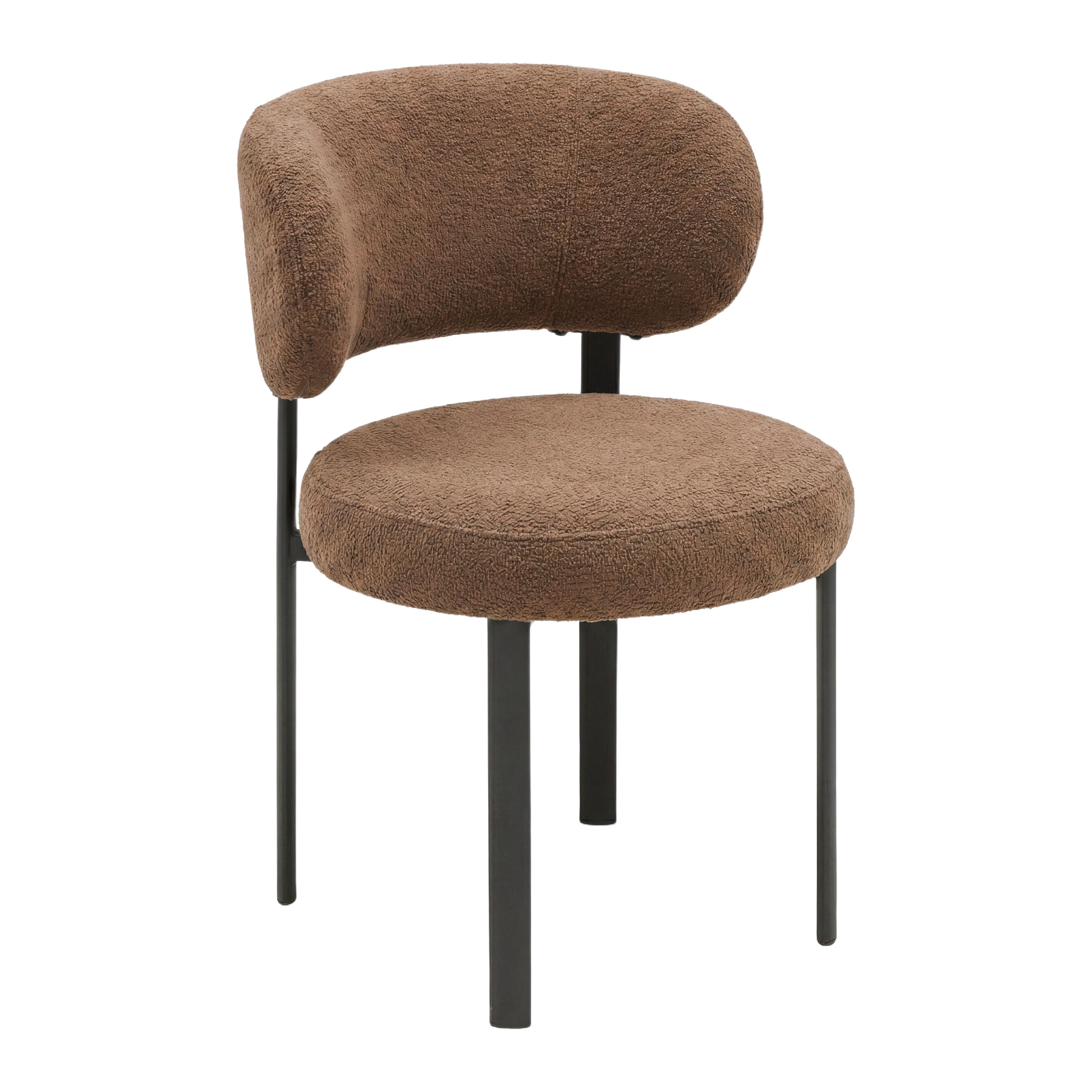 Stuhl Sigi Braun/Schwarz Webstoff - Schwarz/Braun, MODERN, Holz/Textil (54.5/78/59cm) - Mömax