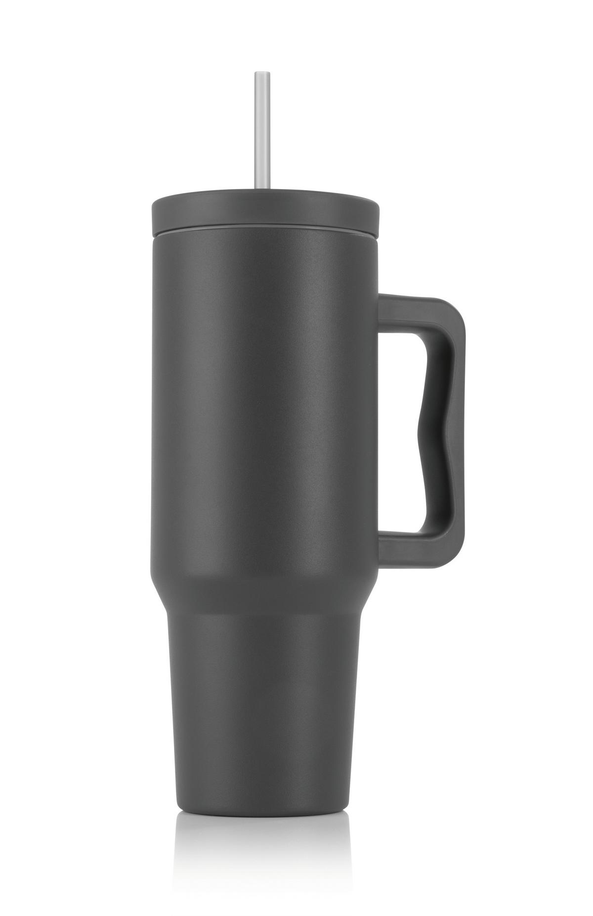 TERMOKUBEK 15042 - szary, Basics, tworzywo sztuczne/metal (1,2l) - GOURMETMAXX