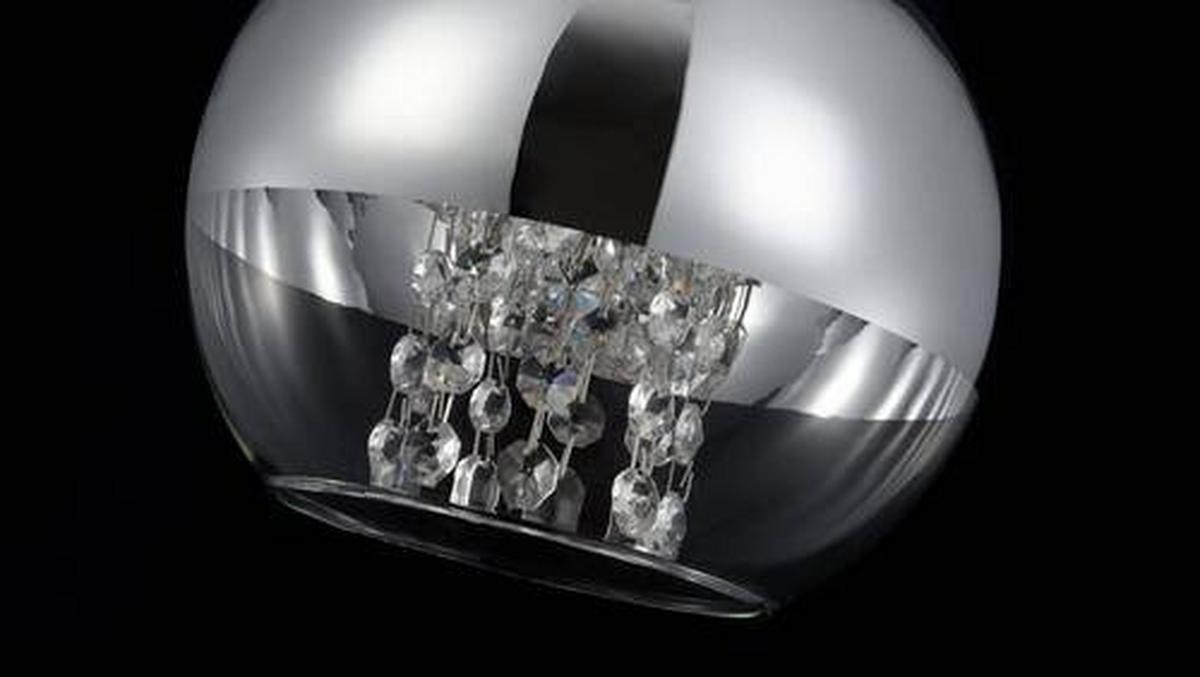 PENDELLEUCHTE FERMI - Transparent/Nickelfarben, Trend, Glas/Metall (20/20/17,5cm) - MAYTONI