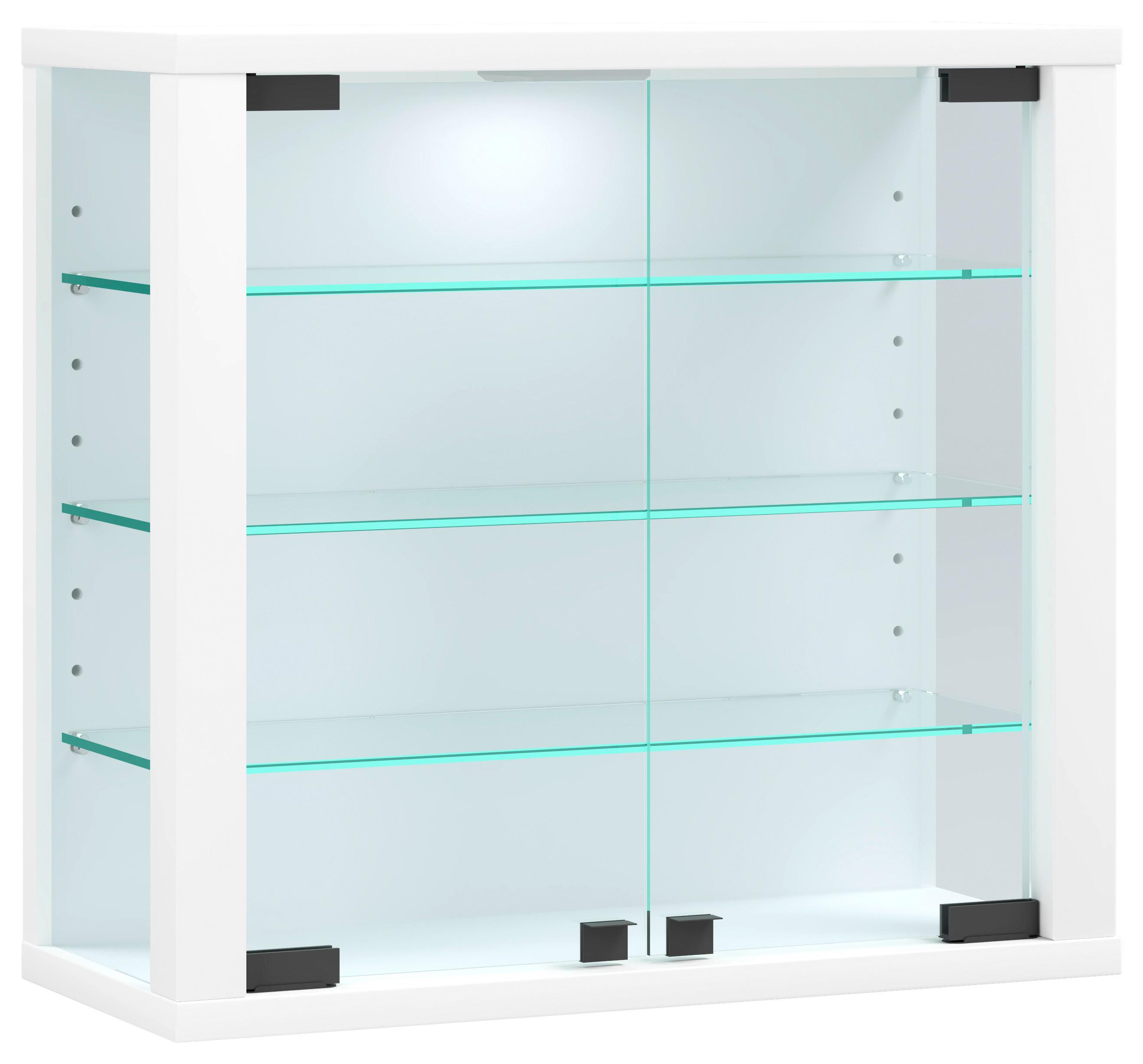 Hängevitrine Vitrosa S - Weiss, Design, Glas/Holzwerkstoff (43/40/18cm) - MID.YOU