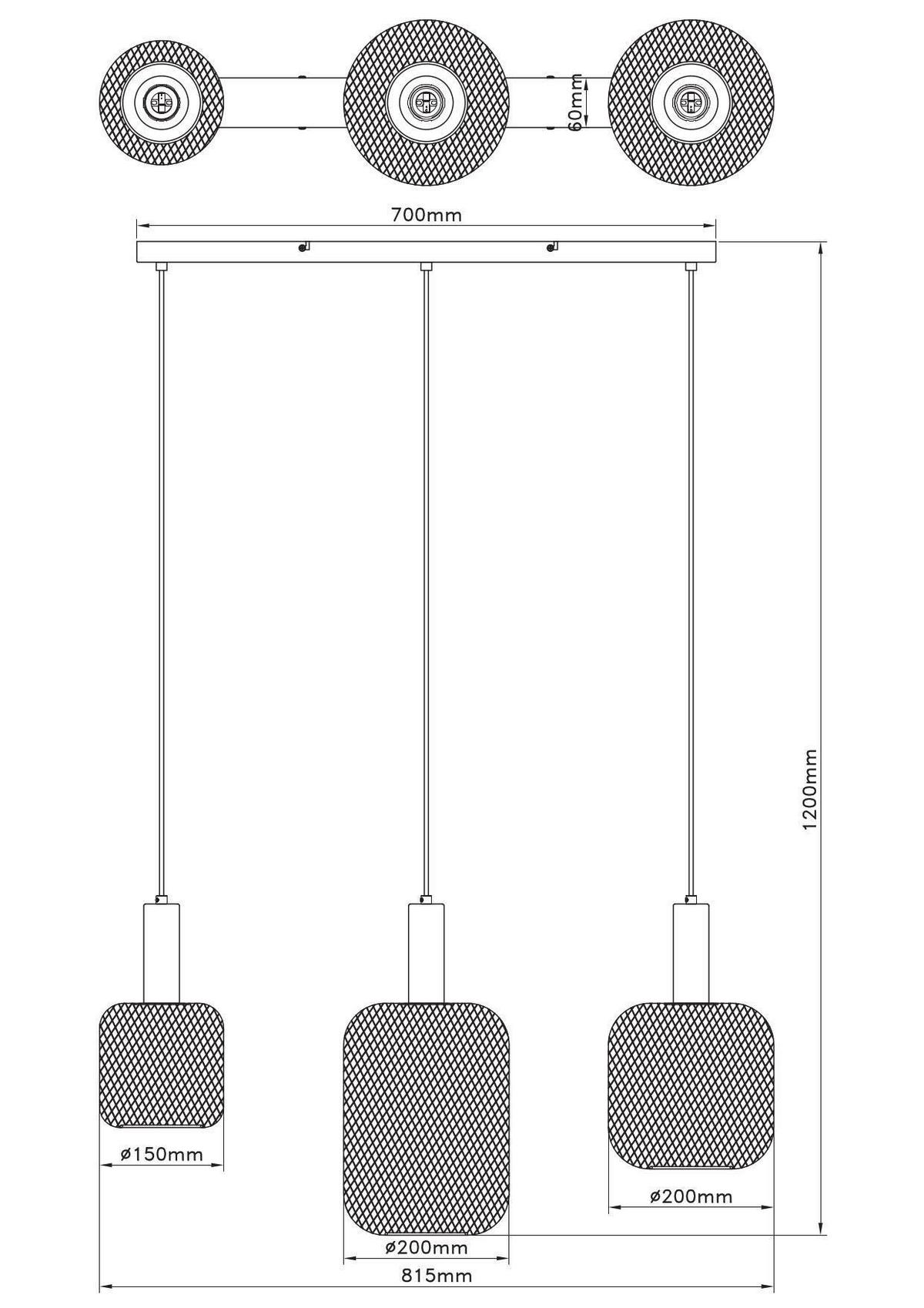 Hängeleuchte Drato Schwarz max. 25 Watt - Goldfarben/Schwarz, MODERN, Metall (81.5/20/120cm) - Mömax