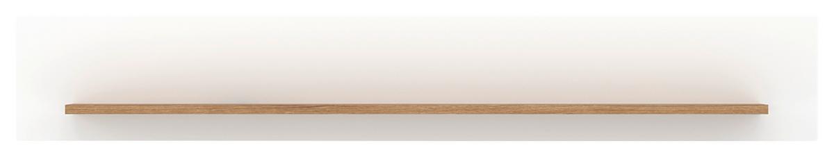 Poliță de perete ORETA - alb/culoare lemn stejar, Modern, material pe bază de lemn (141/22/19cm) - Modern Living
