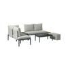 LOUNGEGRUPP EMILIA - beige/mörkgrå, Modern, metall/glas (168/75/73,5cm) - Mömax