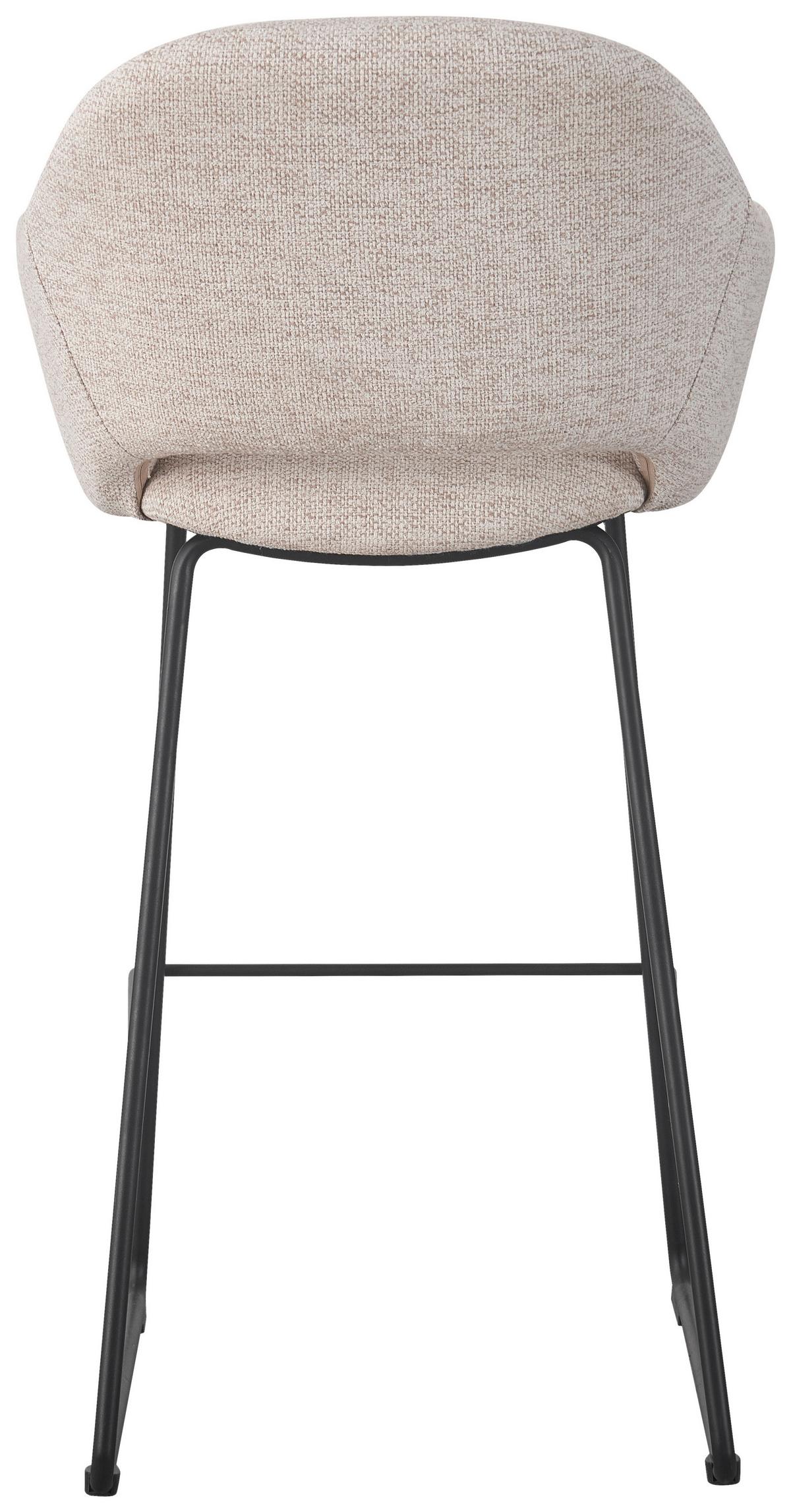 STOŁEK BAROWY LEIDEN -EXKLUSIV- - beżowy/czarny, Design, metal/tkanina (55/104,5/60,5cm) - Novel