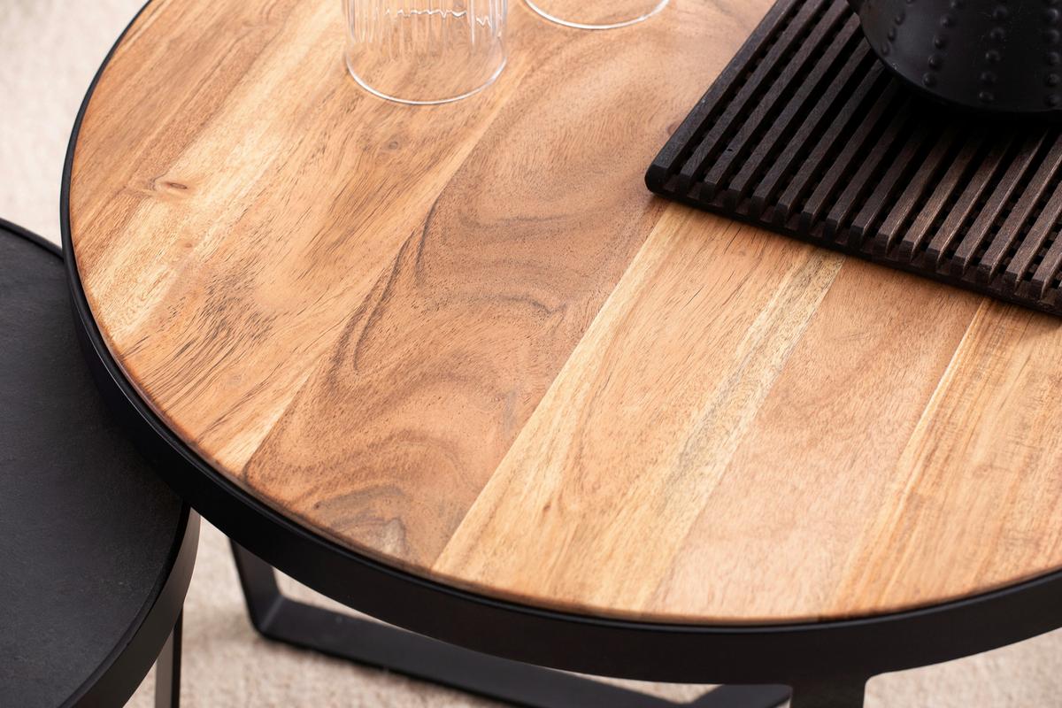 COUCHTISCHSET WL6.765 - Schwarz/Braun, Lifestyle, Holz/Holzwerkstoff (60/60/40cm) - MID.YOU