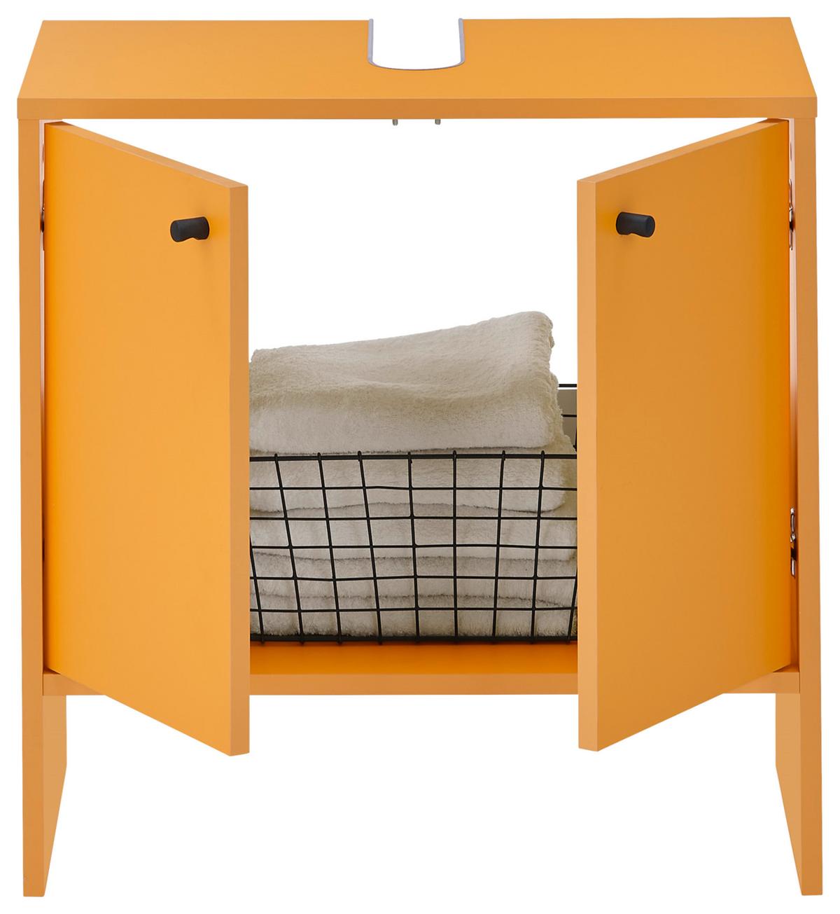 SZAFKA POD UMYWALKĘ KAIRO - czarny/żółty, Modern, materiał drewnopochodny/tworzywo sztuczne (60/60/35cm) - MID.YOU