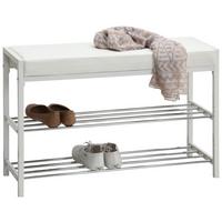 REGAŁ NA BUTY DANIELA - biały, Design, metal/tkanina (80/52/30cm) - Carryhome