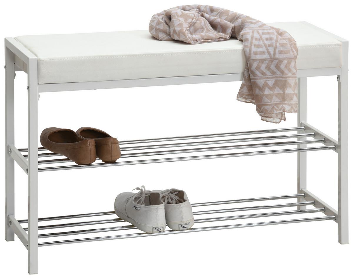 REGAŁ NA BUTY DANIELA - biały, Design, metal/tkanina (80/52/30cm) - Carryhome