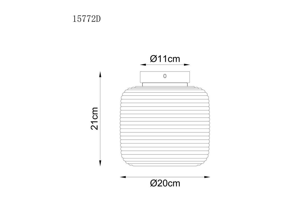 DECKENLEUCHTE 15772D KLADORA - Weiss/Nickelfarben, Konventionell, Glas/Metall (20/21cm) - Globo