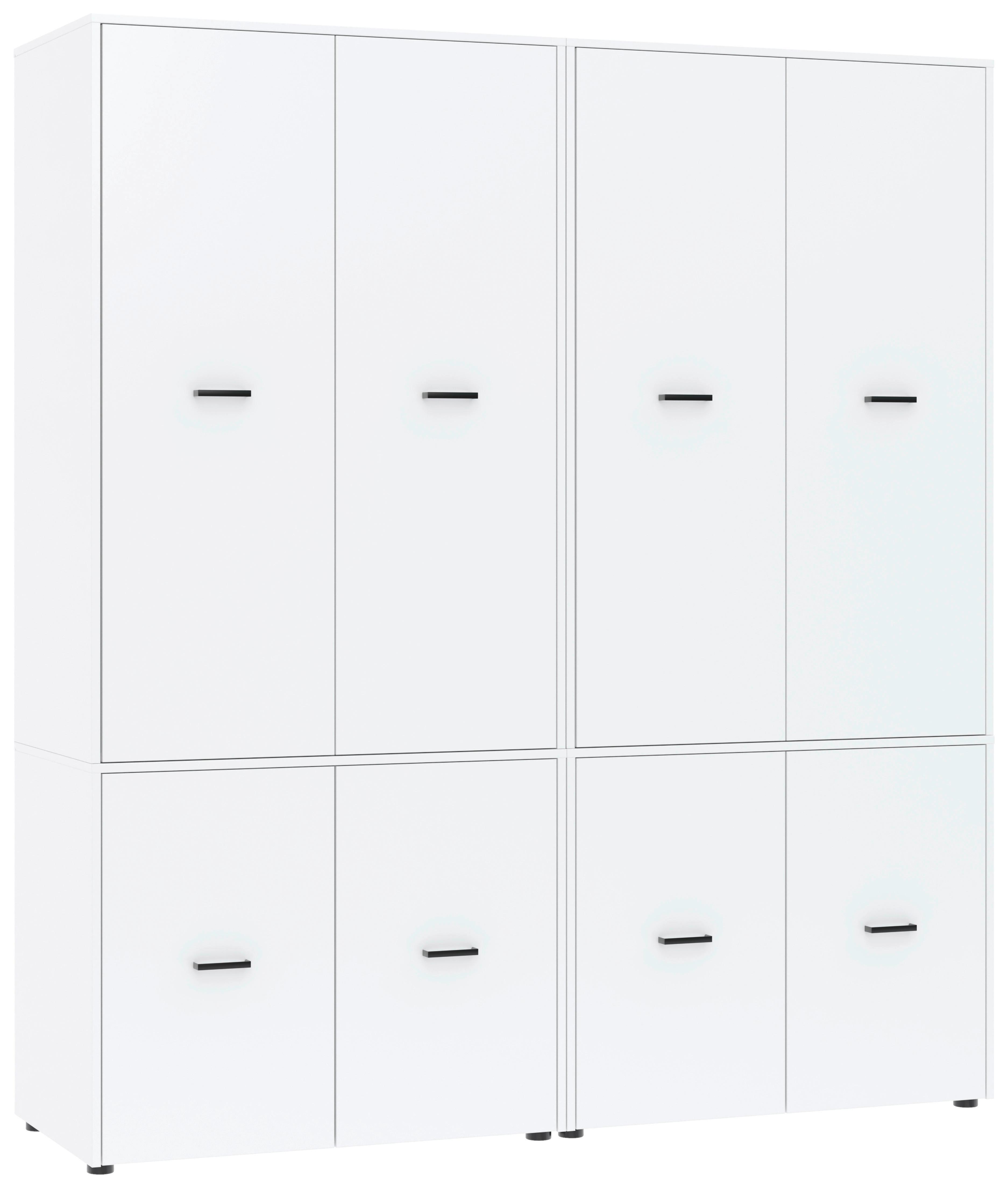 Kleiderschrank Kivo Weiß - Schwarz/Weiß, Basics, Holzwerkstoff/Kunststoff (180/199,6/52,1cm) - Based