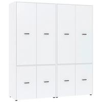 Kleiderschrank Kivo Weiß - Schwarz/Weiß, Basics, Holzwerkstoff/Kunststoff (180/199,6/52,1cm) - Based