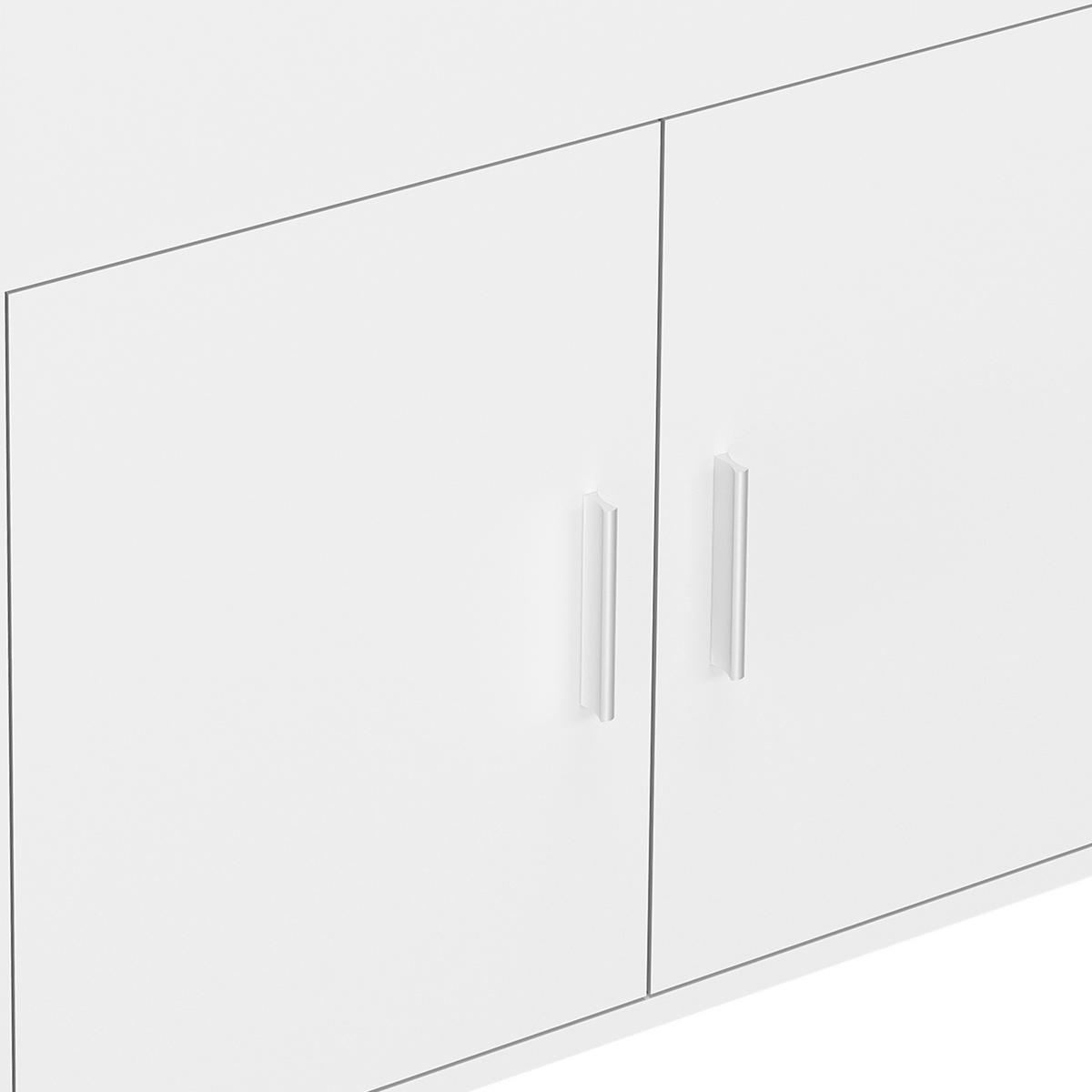 Servierwagen Kiola ca. 59x92 cm Weiß - Silberfarben/Weiß, Basics, Holzwerkstoff/Kunststoff (59/92/40cm) - MID.YOU