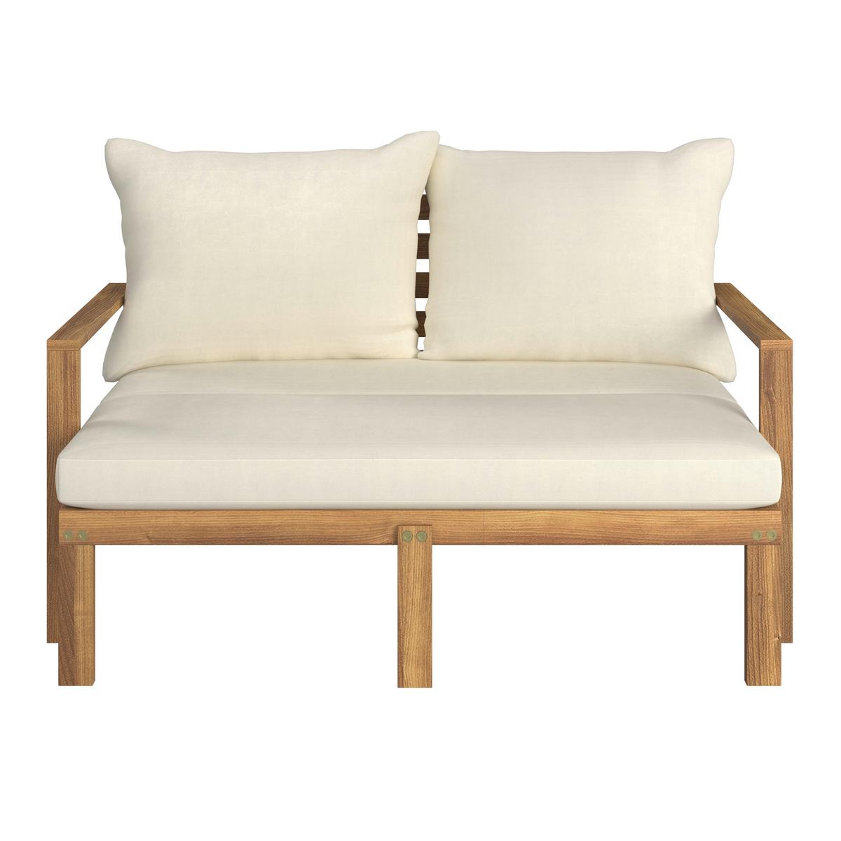 Gartenliege Pia Naturfarben Akazie/Outdoorstoff - Naturfarben, MODERN, Holz/Textil (130/75/80-130cm) - Bessagi Garden