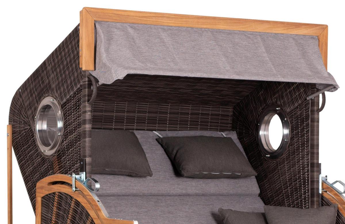 Strandkorb Seaside XXL Teak 2-Sitzer - Basics, Holz (150/165/92cm)